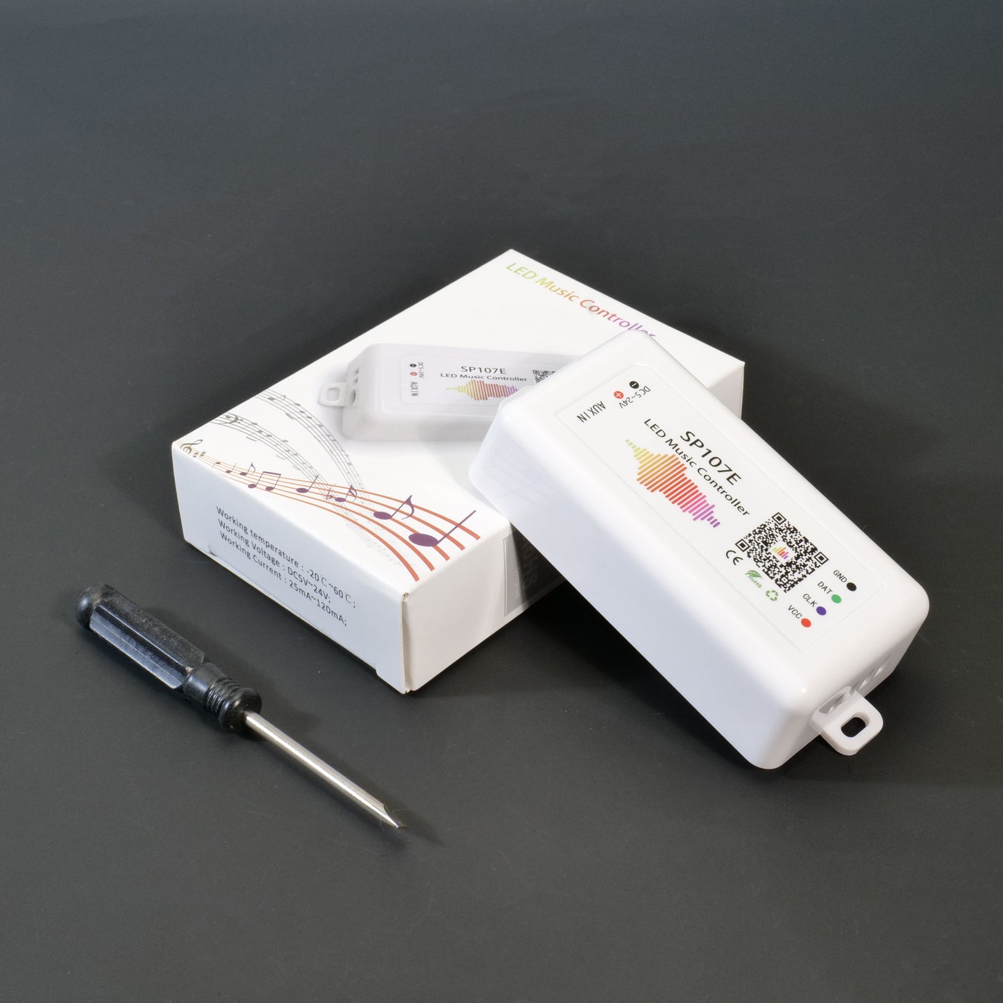 SP107E SPI Bluetooth LED Controller - Music Sync, DC5V-24V Wide Voltage for Pixels Strip/String/Modules