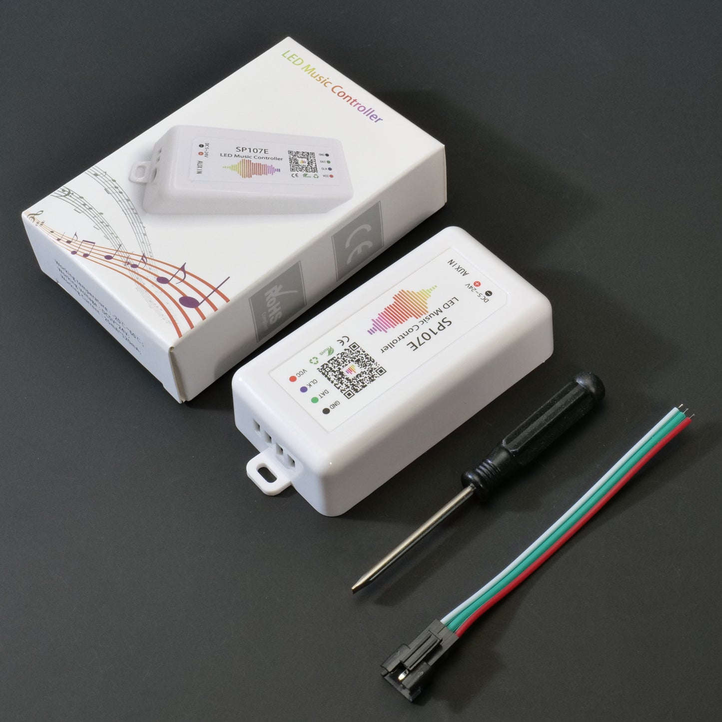 SP107E SPI Bluetooth LED Controller - Music Sync, DC5V-24V Wide Voltage for Pixels Strip/String/Modules