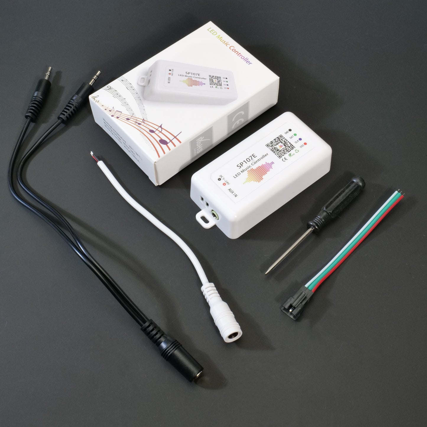 SP107E SPI Bluetooth LED Controller - Music Sync, DC5V-24V Wide Voltage for Pixels Strip/String/Modules