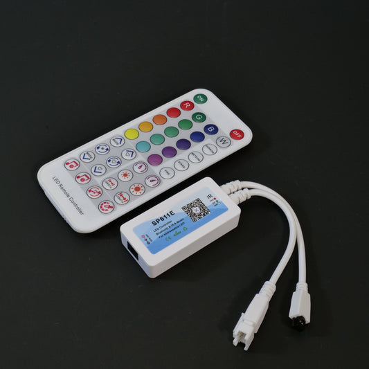SP611E Bluetooth LED Controller - DC5V-24V, Compatible with WS2812B/WS2811/SK6812 LED Strips