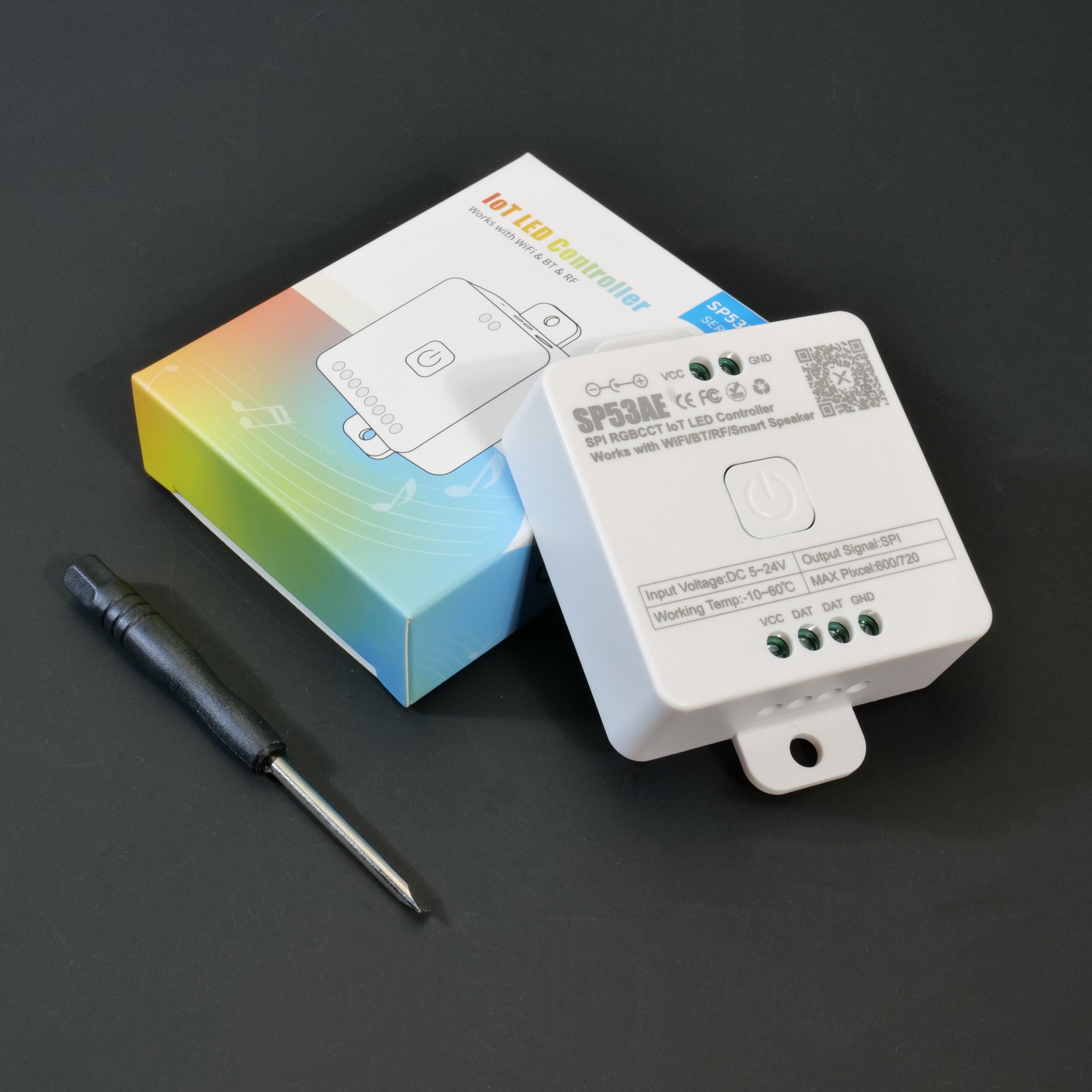 SP536E-SP53CE SPI LED Controller - Wifi (Alexa/Google Home) & BT, 5V-24V for FCOB/WS2812B/WS2811/SK6812/WS2814/RGB/RGBW Strips