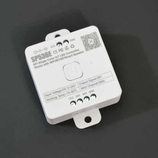 SP536E-SP53CE SPI LED Controller - Wifi (Alexa/Google Home) & BT, 5V-24V for FCOB/WS2812B/WS2811/SK6812/WS2814/RGB/RGBW Strips