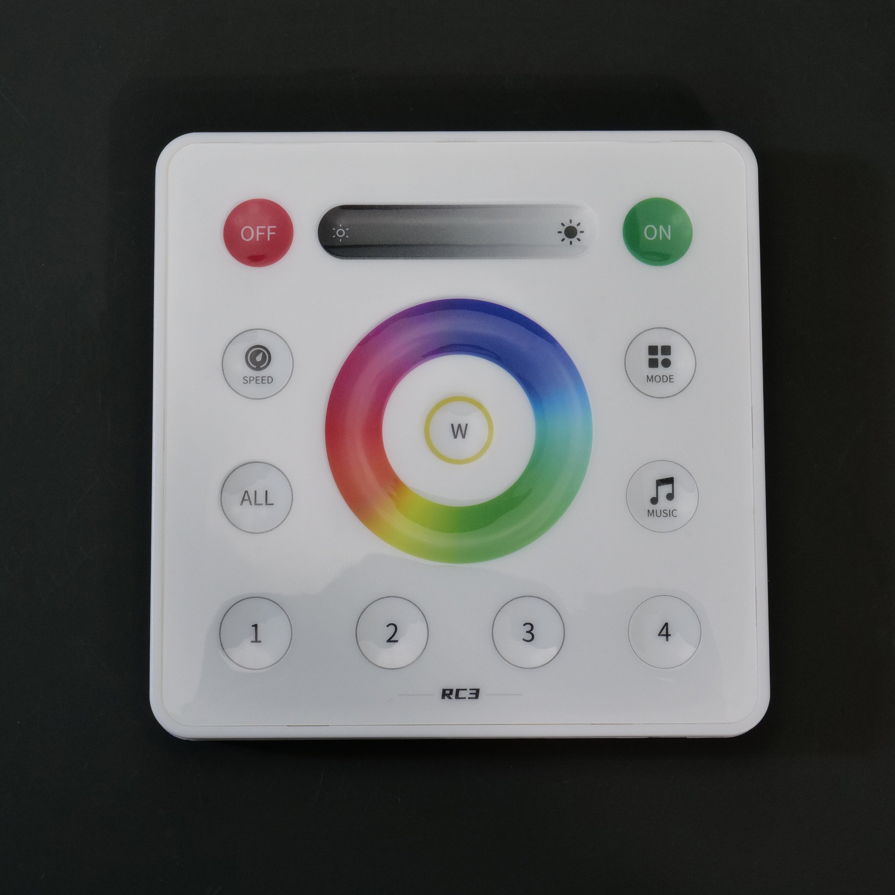 RC1-RC4 2.4GHz Wall Touch LED Remote - SPI PWM for SP63*E Controllers, Compatible with FCOB/DIM/CCT/RGB/RGBW/WS2812B Pixel Strips, 3V