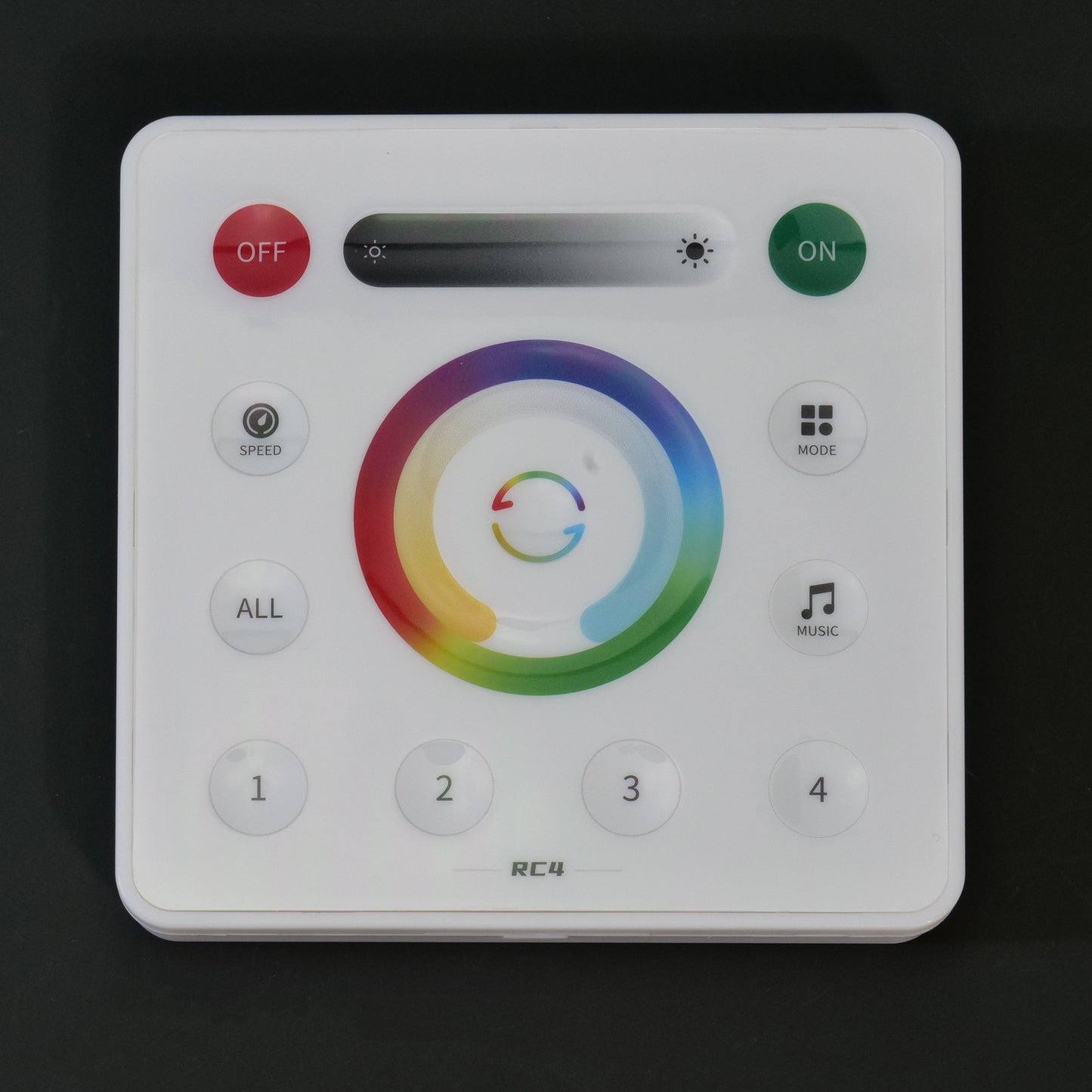 RC1-RC4 2.4GHz Wall Touch LED Remote - SPI PWM for SP63*E Controllers, Compatible with FCOB/DIM/CCT/RGB/RGBW/WS2812B Pixel Strips, 3V