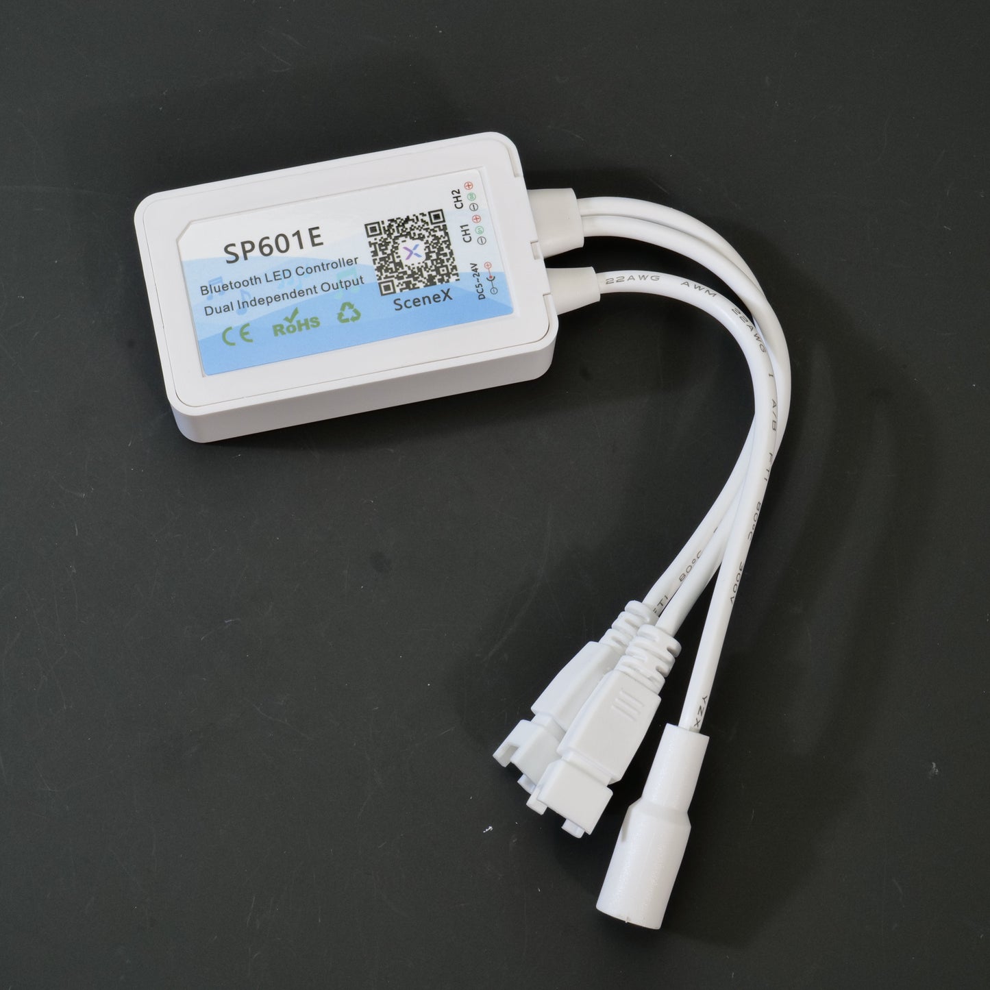 SP601E Bluetooth Music LED Controller - Built-In Mic, Dual Signal Output, 3 Key Button/RF Remote/BanlanX App (IOS/Android) for WS2812B/WS2811/UCS1903 Pixel Strips