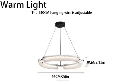 26''/34''/42'' Extra-Wide LED Frosted Water Glass Ring Chandelier with Elegant Ambience